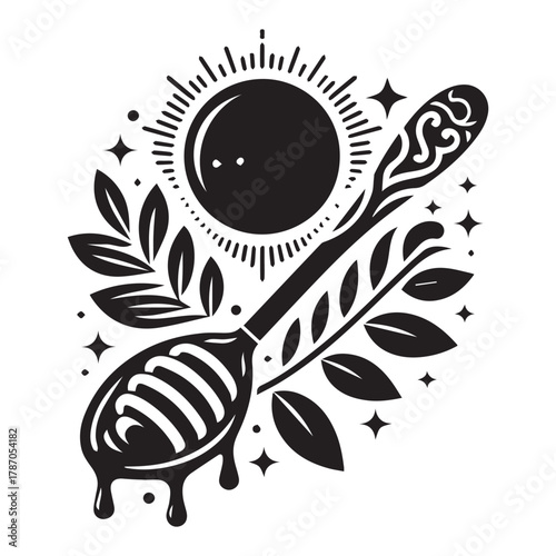 "Vintage Honey Dip & Bee Design for Organic Branding"