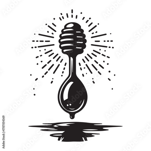 "Vintage Honey Dip & Bee Design for Organic Branding"