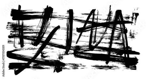 Black grunge brush strokes abstract background vector