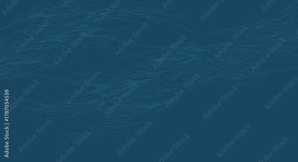 Obraz premium Deep teal abstract vector background with subtle organic line texture Flowing dark blue pattern resembling roots or underwater kelp