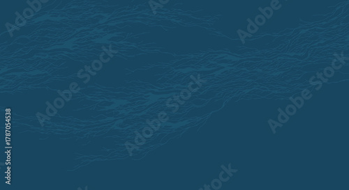 Deep teal abstract vector background with subtle organic line texture Flowing dark blue pattern resembling roots or underwater kelp