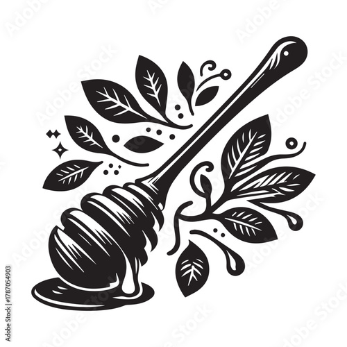 "Vintage Honey Dip & Bee Design for Organic Branding"