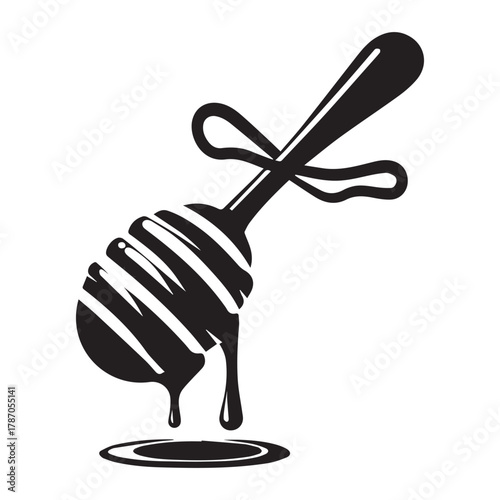 "Bee and Honey Dripper Vector Graphic for Logo & Packaging"