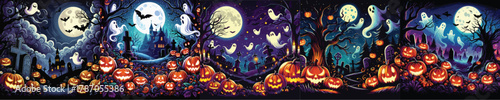 VECTOR HALLOWEEN THEME BACKGROUND FLAT DESIGN