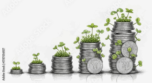 Growing money concept shows investment and financial growth.