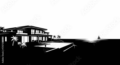 Modern Luxury Mansion With Swimming Pool And Ocean View.