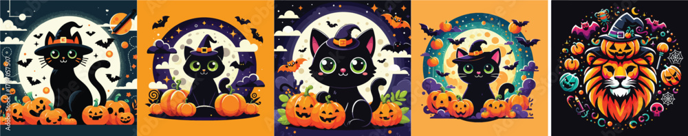 Fototapeta premium VECTOR IMAGE OF A ANIMAL USING A HALLOWEEN THEME