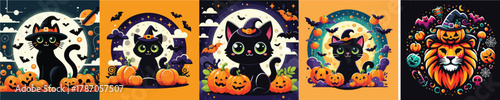 Bild auf Leinwand VECTOR IMAGE OF A ANIMAL USING A HALLOWEEN THEME