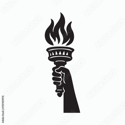 Hand holding a torch