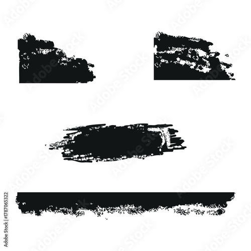 Bold Grunge Brush Strokes Collection – Rough Textured Ink Frames & Marks