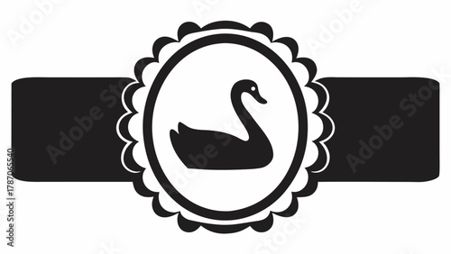 Elegant swan logo emblem, perfect for luxury branding or sophisticated designs seeking a classic, timeless aesthetic with a touch of regal charm