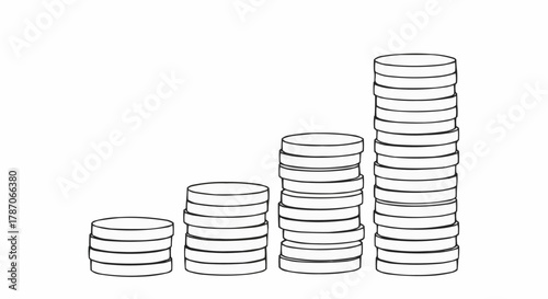 Stacks of Coins Representing Financial Growth and Investment.