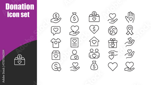 Donation icon set