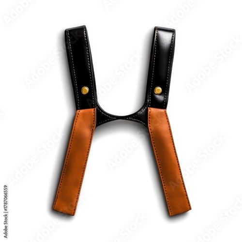 Stylish Leather Suspenders with Unique Brown and Black Design