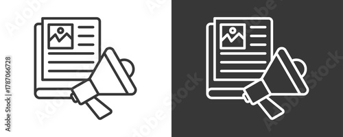 Newspaper Icon Set Vector Collection Isolated In Black And White