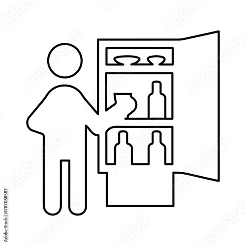 Person opening refrigerator