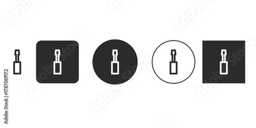 Grey screwdriver icon set icons in different shapes vector the style is flat, minimalist, linear vector