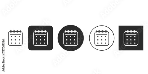 Calendar icon set collection of event schedule vector illustrations in different styles simple graphic design elements for web and mobile apps