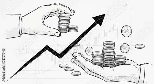 Financial Growth and Investment Strategy Depicted in Illustration.
