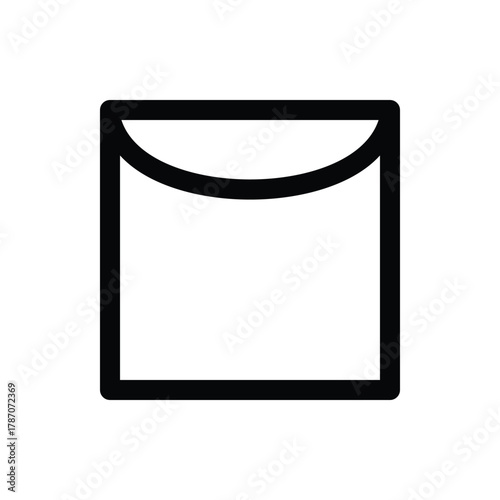 A simple line dry laundry care symbol icon, indicating that clothes should be dried by hanging them on a line. Laundry Line Icon. Isolated Vector Clip Art.