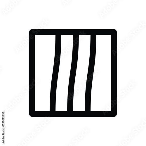 A black and white line art icon representing the drip dry instruction for laundry care. A simple vector graphic isolated on a white background. Laundry Line Icon. Isolated Vector Clip Art.