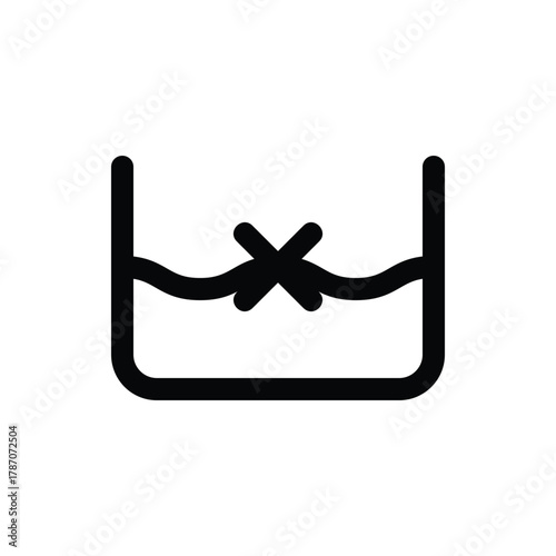 A clear and concise icon representing the no bleach laundry care instruction, ideal for clothing labels and washing guides. Laundry Line Icon. Isolated Vector Clip Art.