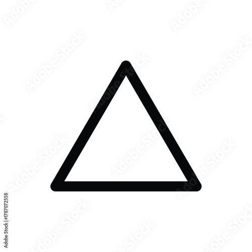 A minimalist geometric triangle shape isolated on a plain background. This is a basic vector graphic element, symbol, or sign for design. Laundry Line Icon. Isolated Vector Clip Art.