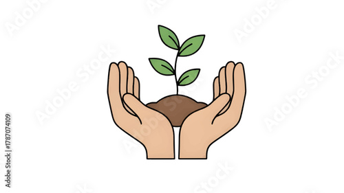 hands holding a plant