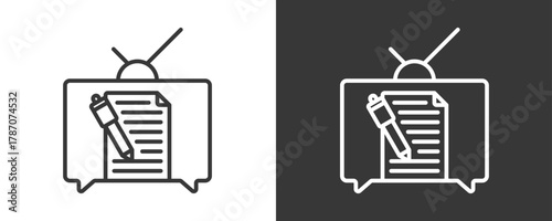 Script Icon Set Vector Collection Isolated In Black And White