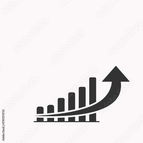 Fotografie stock chart logo, which shows the strength of the stock value has increased