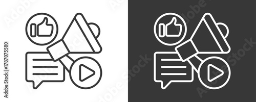 Social Media Marketing Icon Set Vector Collection Isolated In Black And White