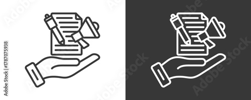 Content Marketing Icon Set Vector Collection Isolated In Black And White