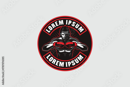 Boxer Man vector image logo sport template