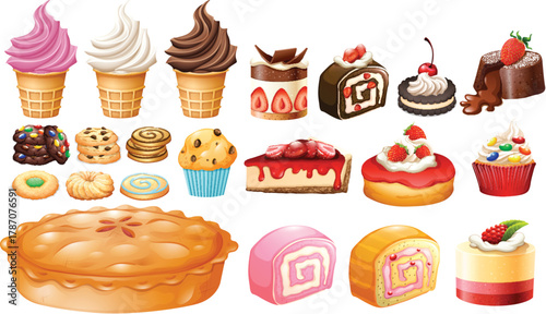 set of birthday cupcakes