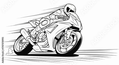 Motorcycle racer leans into turn, showcasing speed and agility on the track.