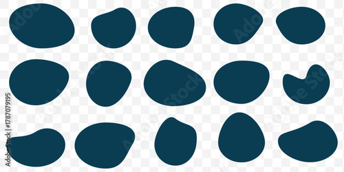 Abstract blobs organic shape set. Fluid liquid rectangle shapes collection. Speech bubble blob shape