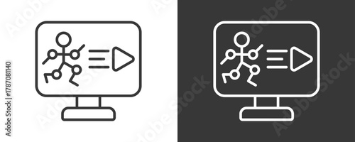 Animation Icon Set Vector Collection Isolated In Black And White