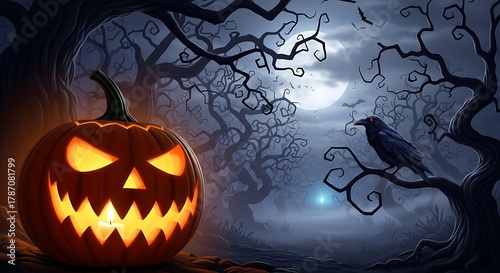 halloween background with pumpkins