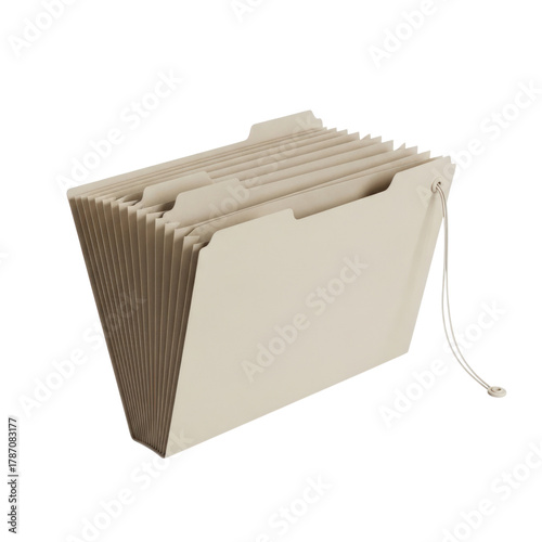 Expanding file folder isolated on transparent background