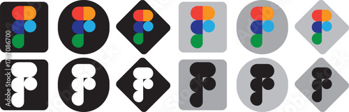 Figma Logo Bundle, Figma App Icon Set Vector, High resolution vector set. High resolution vector set. High resolution vector set