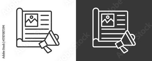 Magazine Icon Set Vector Collection Isolated In Black And White
