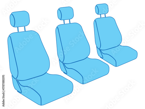 Blue Car Seating Illustration