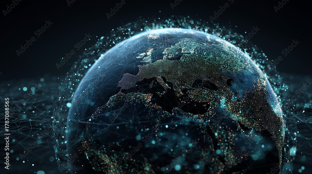 Obraz premium Digital Globe Illustration Representing Wikipedia Concept
