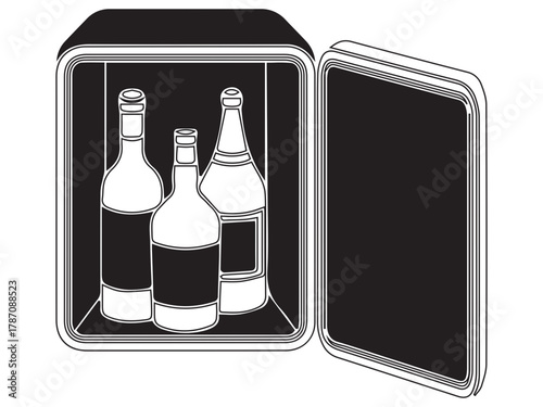 Beverage cooler with bottles