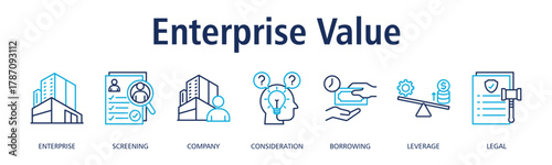 Enterprise Value banner web icon vector illustration concept with icon of enterprise, business, organization, market value, corporate identity, strategy
