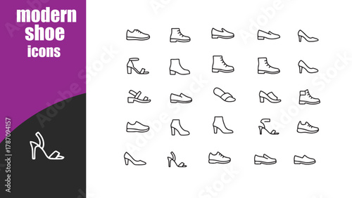 modern  shoe 30 icons set