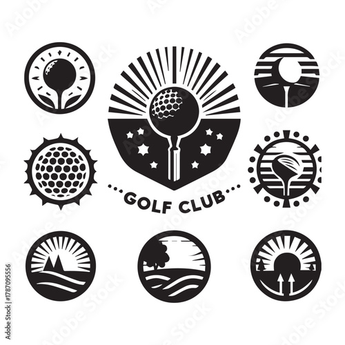 Golf Club Logo Vector Set — Vintage Badge and Emblem Collection