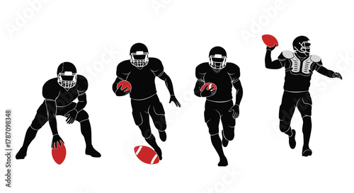 Dynamic football players in action ready for your sports designs