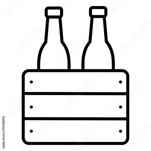 Bottles Crate Box Outline