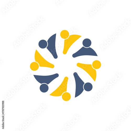 rotating successful people community logo design